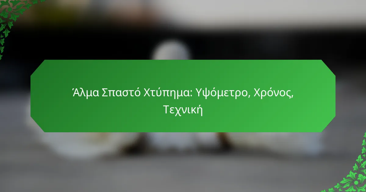 Άλμα Σπαστό Χτύπημα: Υψόμετρο, Χρόνος, Τεχνική
