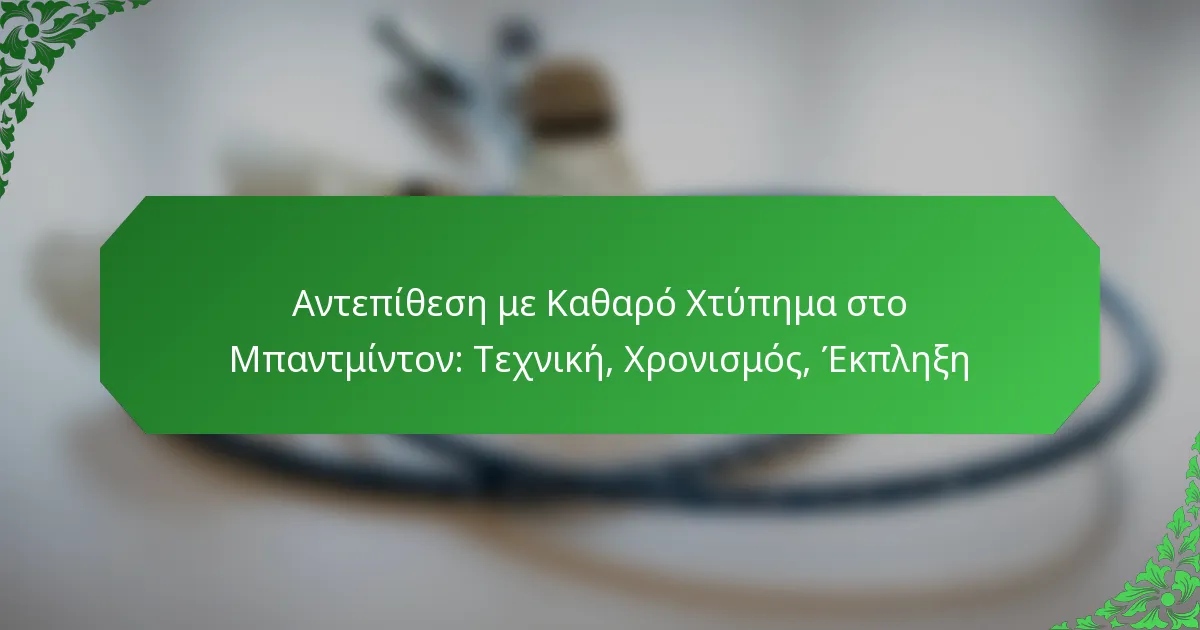 Αντεπίθεση με Καθαρό Χτύπημα στο Μπαντμίντον: Τεχνική, Χρονισμός, Έκπληξη
