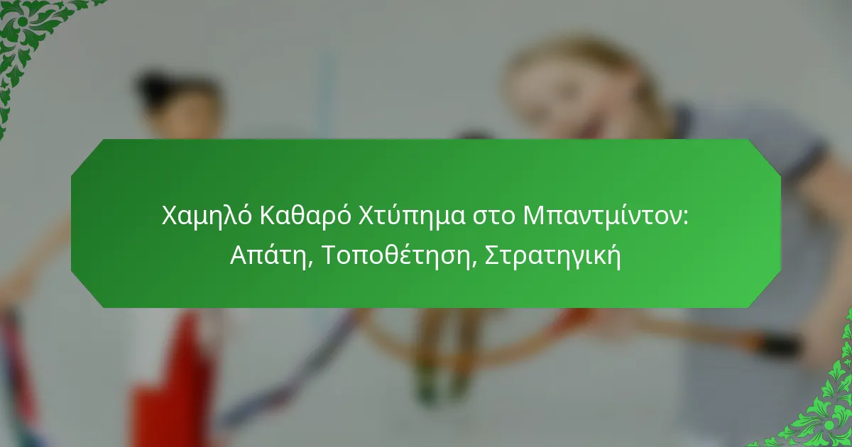 Χαμηλό Καθαρό Χτύπημα στο Μπαντμίντον: Απάτη, Τοποθέτηση, Στρατηγική