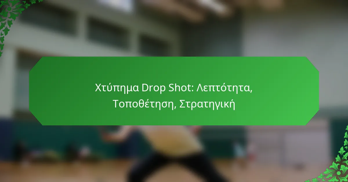 Χτύπημα Drop Shot: Λεπτότητα, Τοποθέτηση, Στρατηγική
