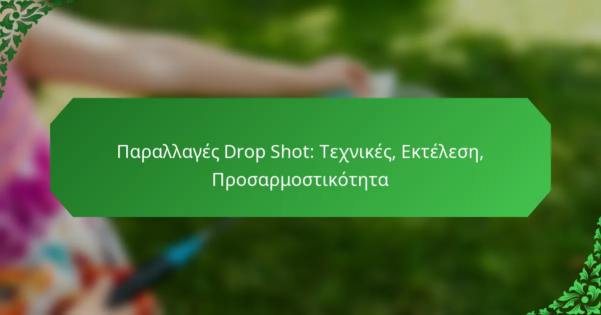 Παραλλαγές Drop Shot: Τεχνικές, Εκτέλεση, Προσαρμοστικότητα