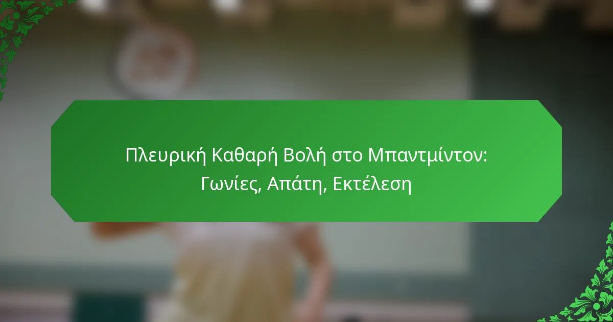 Πλευρική Καθαρή Βολή στο Μπαντμίντον: Γωνίες, Απάτη, Εκτέλεση