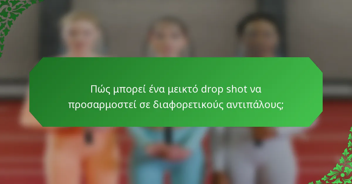 Πώς μπορεί ένα μεικτό drop shot να προσαρμοστεί σε διαφορετικούς αντιπάλους;