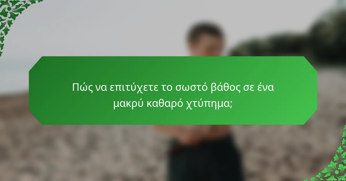 Πώς να επιτύχετε το σωστό βάθος σε ένα μακρύ καθαρό χτύπημα;