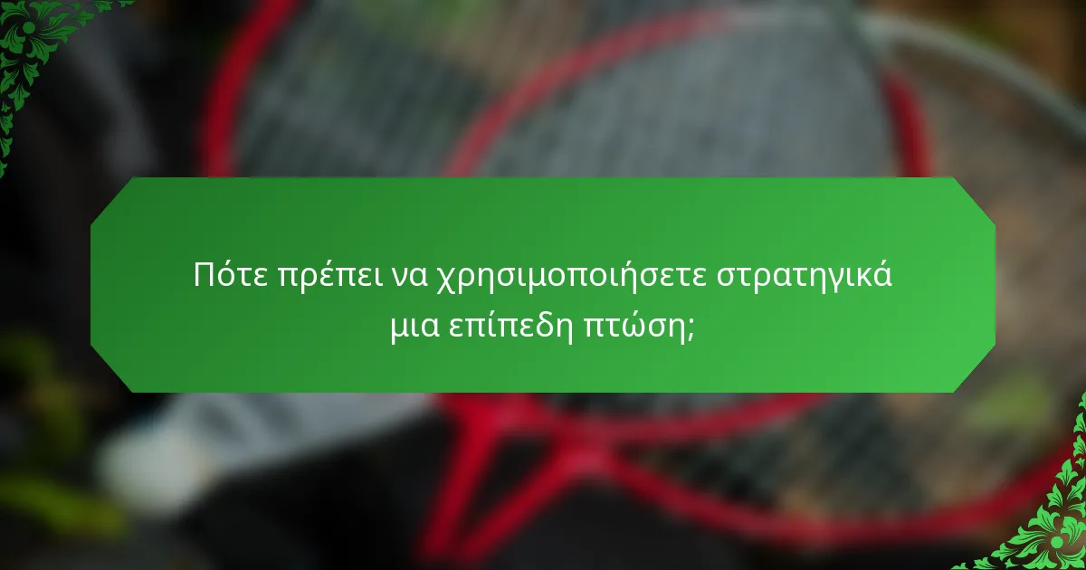 Πότε πρέπει να χρησιμοποιήσετε στρατηγικά μια επίπεδη πτώση;